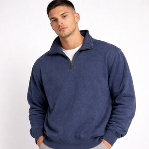 Polo Ralph Lauren Mens Blue Quarter Zip Fleece Pullover Sweatshirt Size XXL